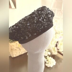Zara Black Sequin Beret